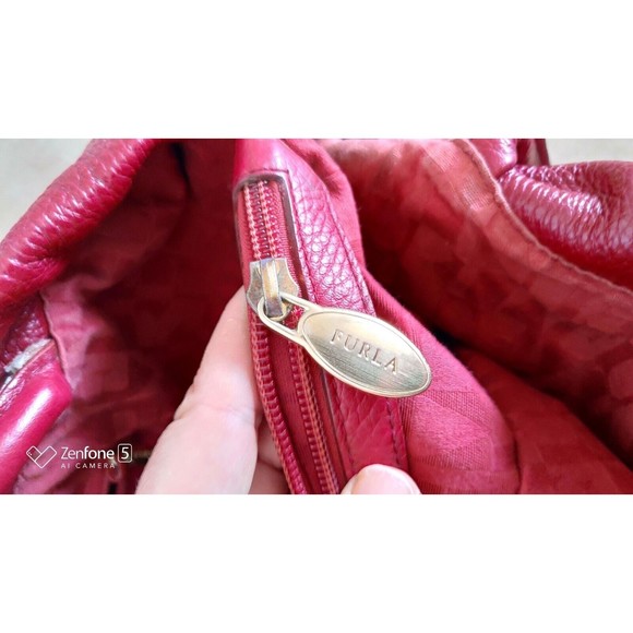 FURLA women's Leather Tote Bag Large Cherry Red - Picture 7 of 10